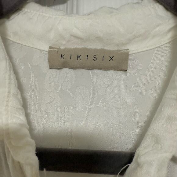 Kikisix Made in Italy Ivory Women's Floral Button Down Maxi Dress Size M/L - Picture 8 of 16